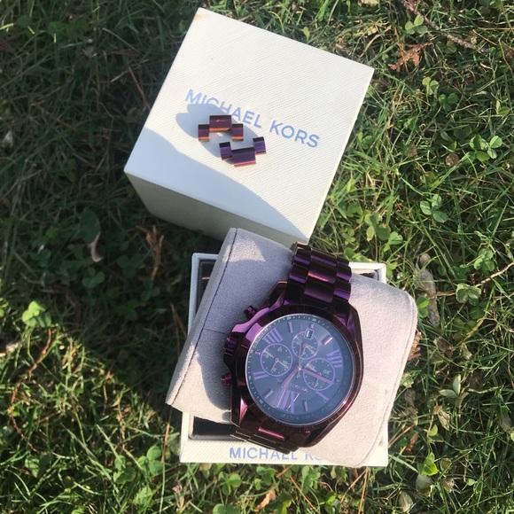 Michael Kors Bradshaw Plum Chronograph Watch - Picture 8 of 9